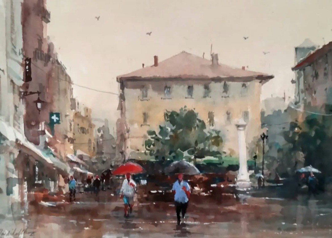 右近としこの透明水彩 ー雨の風景を描くー デモンストレーション＆実習